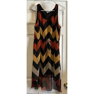 Beautiful Fall Dress, Chevron Dress, Fall Colors, Women's Size XL